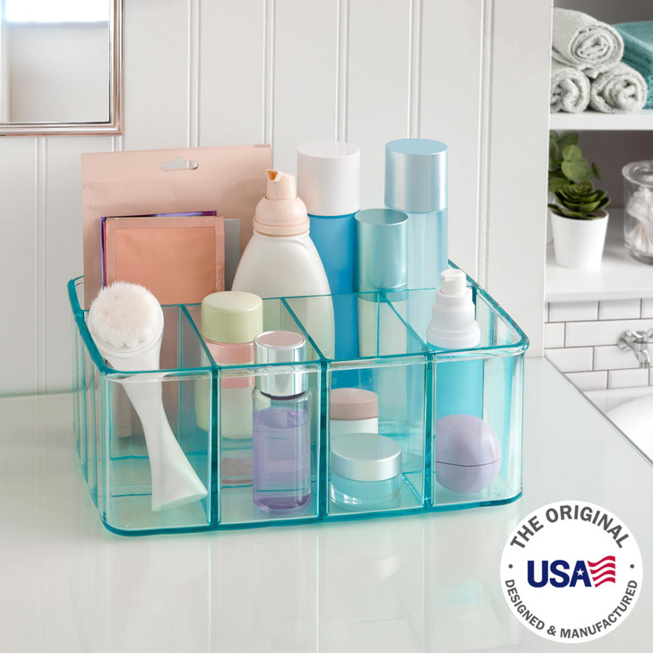 STORi Plastic Vanity Organizer | 5-Compartments | Storage Bin for Makeup Brushes, Palettes, and Beauty Supplies | Keep Bath Products Organized on a C