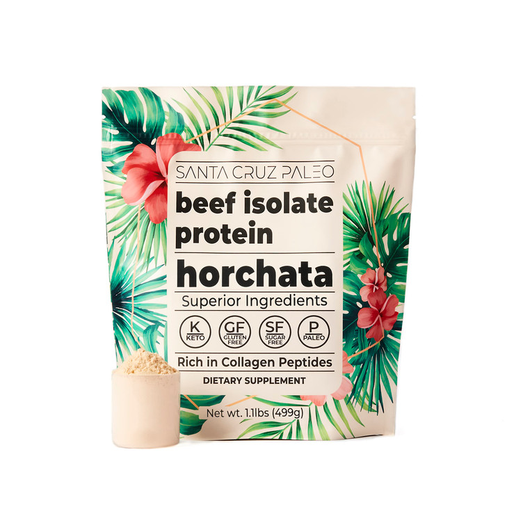 Santa Cruz Paleo, Beef Isolate Protein Powder, Horchata, Rich in Collagen Peptides for Protein Shakes and Smoothies, Gluten Free, Keto, Paleo, Clean
