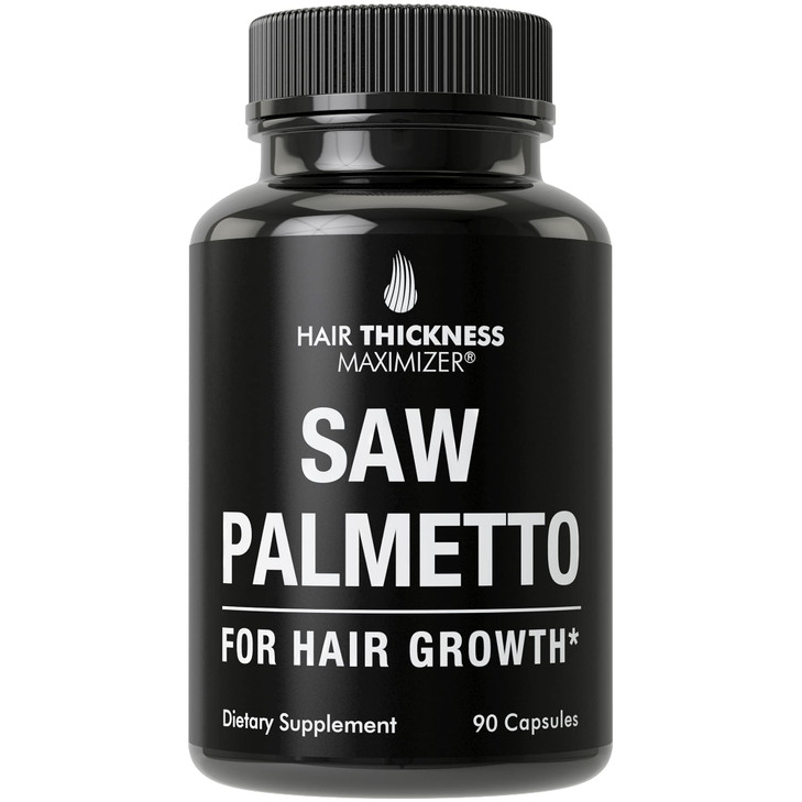 Hair Thickness Maximizer Saw Palmetto Capsules for Men and Women. Saw Palmetto Supplement to Support Hair Strength & Thickness. Non-GMO and Gluten Fr