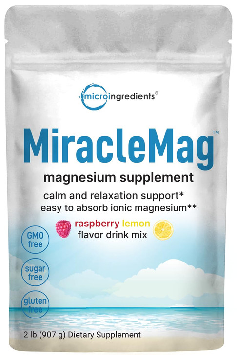 Calm Magnesium Powder, 2lbs | Magnesium Citrate Powder | Sweet Raspberry Lemon Flavored | Easily Absorbed | Non-GMO, Vegan, Sugar Free