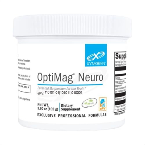XYMOGEN OptiMag Neuro - Chelated Magnesium Powder - With Magnesium Glycinate & L-Threonate - Support Brain Health & Relaxation - Unflavored (60 Servi