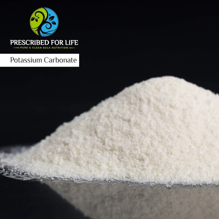 Prescribed for Life Potassium Carbonate Powder, Natural USP Food Grade Potash for Plants, Soap, Supplements, & More, Pure Bulk Potassium Powder (1kg)
