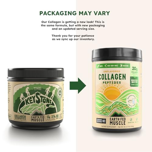 Earth Fed Muscle Collagen Peptides Powder  Unflavored Collagen Protein Powder for Women & Men | Supports Hair, Skin, Nails, Joints & Recovery | Suga