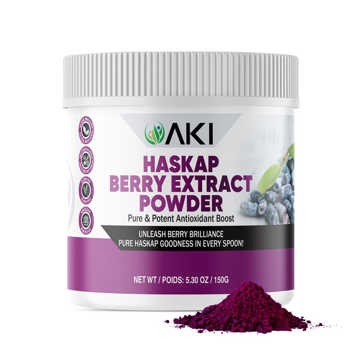 AKI Haskap Berry Extract Powder - Rich in Antioxidants, Vitamin-C & Polyphenols - Extracted from Quality Dried Berries - No Added Artificial Flavors