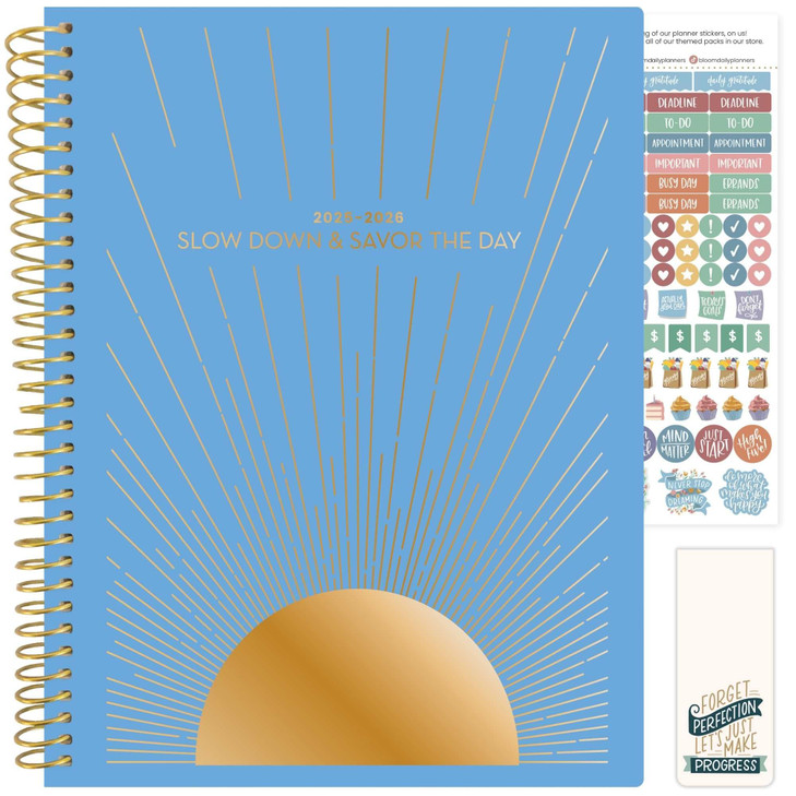 bloom daily planners 8.5" x 11" Academic Planner 2025-2026 (July 2025 - July 2026) - Weekly & Monthly Dated Agenda Organizer with Stickers & Tabs - C
