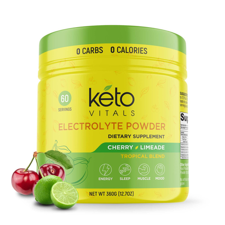 Keto Vitals Electrolytes Powder | Keto-Friendly Electrolytes with Potassium, Magnesium, Sodium, Calcium | Keto Electrolytes Supplement Energy Drink M