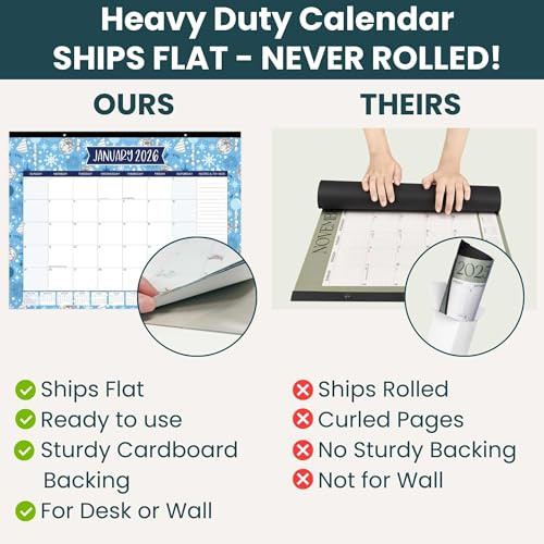 bloom daily planners 2026 Desk Calendar - January to December Large Wall Calendar - 21 x 16 Desktop & Hanging Monthly Planner with Stickers for Hom