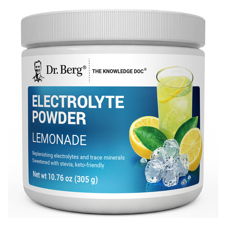 Dr. Berg Zero Sugar Hydration Keto Electrolyte Powder - Enhanced w/ 1000 mg of Potassium & Real Pink Himalayan Salt (NOT Table Salt) - Lemonade Flavo