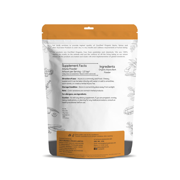100% Organic Ashoka Bark Powder (Saraca Indica) 1/2 LB, 08 oz, 227g USDA Certified Organic- Biodegradable Resealable Zip Lock Pouch