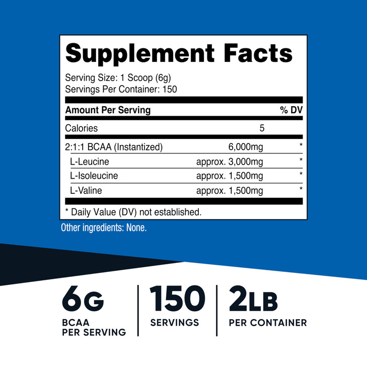 Nutricost BCAA Powder 2:1:1-150 Servings (Unflavored)