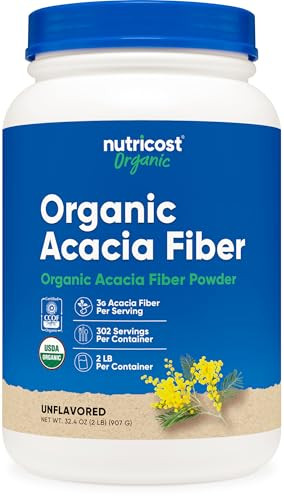 Nutricost Organic Acacia Fiber Powder (2 LB) - USDA Certified Organic, Non-GMO, Gluten Free