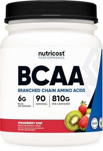 Nutricost BCAA Powder (Strawberry Kiwi, 90 Servings) - Optimal 2:1:1 Ratio