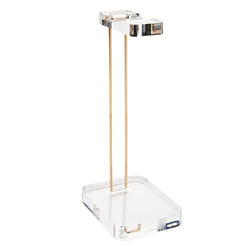 RUSSELL+HAZEL Acrylic Headphones Stand, Headset Holder, Office Accessories, Clear Acrylic with Gold Hardware, 4 x 5 x 10.5 (93922)
