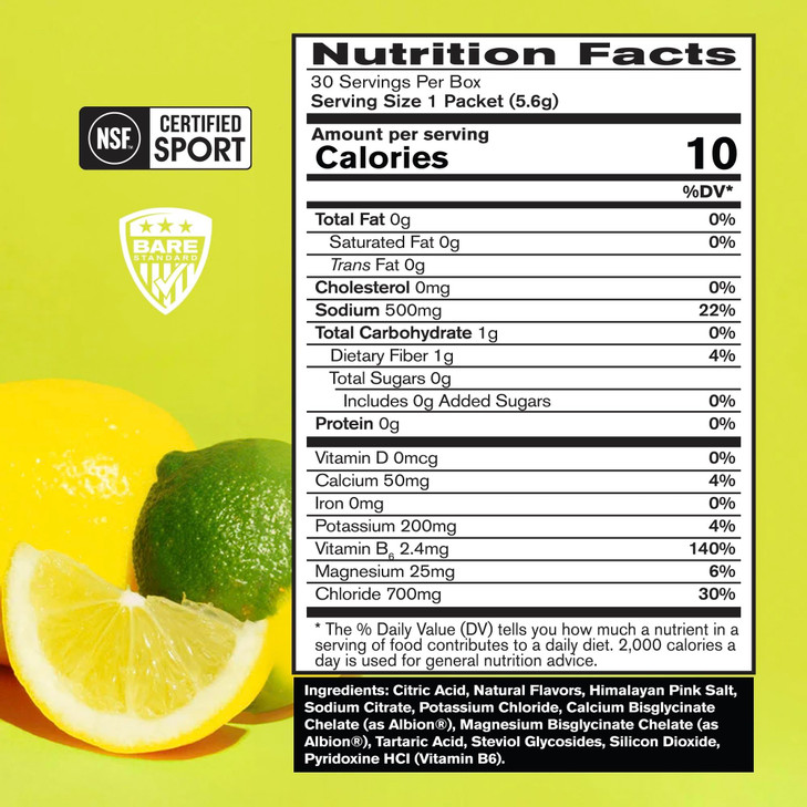 BARE PERFORMANCE NUTRITION BPN Electrolytes Go Packs Hydration Drink Mix | Sugar Free Electrolyte Powder | 500mg Sodium per Serving | Naturally Sweet