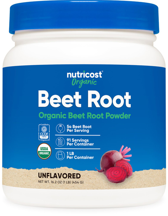 Nutricost Organic Beet Root Powder 1 LB - Vegan, Superfood, Certified USDA Organic