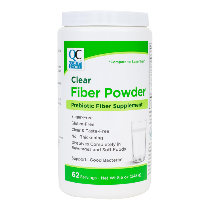 Quality Choice Clear Prebiotic Fiber Supplement Powder for Digestive Health - Tasteless, Non-Thickening Formula - 62 Servings, 8.6 Ounces (248g), Ide