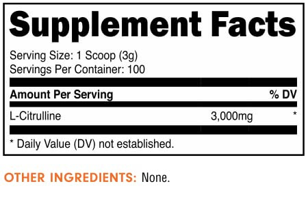 Bucked Up L-Citrulline 3000mg Powder, Essentials (100 Servings)