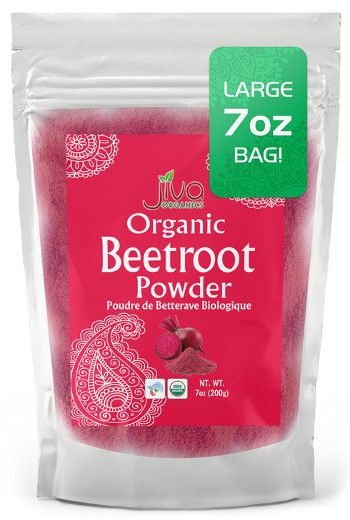Jiva Organics Beet Root Powder 7 Oz Bag - for Baking & Smoothies - Pure & Natural, Non-GMO, Vegan