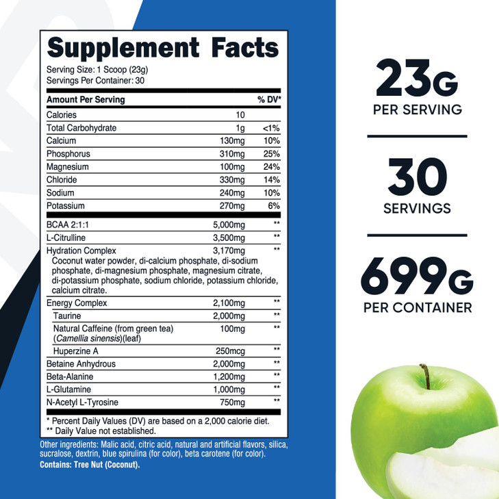 Nutricost Intra Workout Powder, 30 Servings (Green Apple) - Non-GMO, Gluten-Free Supplement