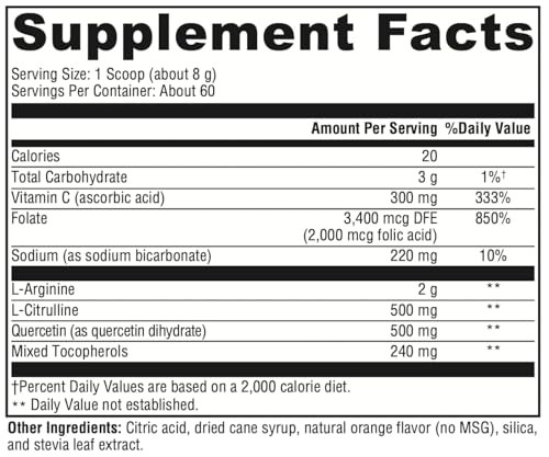 XYMOGEN AngiNOX - Nitric Oxide Support Powder with L-Arginine, L-Citrulline + Quercetin - Supports Athletic Performance, Helps Optimize Flow of Blood