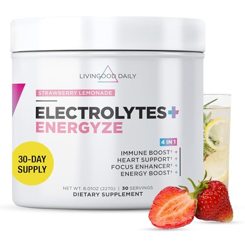 Livingood Daily Electrolytes Powder, Electrolytes Hydration Powder with Vitamin C, Taurine, D Ribose & FOS, Sugar Free Electrolyte Drink Mix, Keto, G