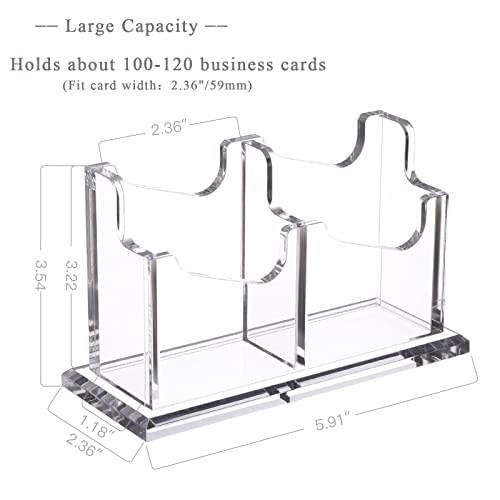 SANRUI Vertical Business Card Holder - Acrylic Clear Desktop Display Stand for Office, Home & Exhibition - Sleek Design, Durable, Easy Access,Profess