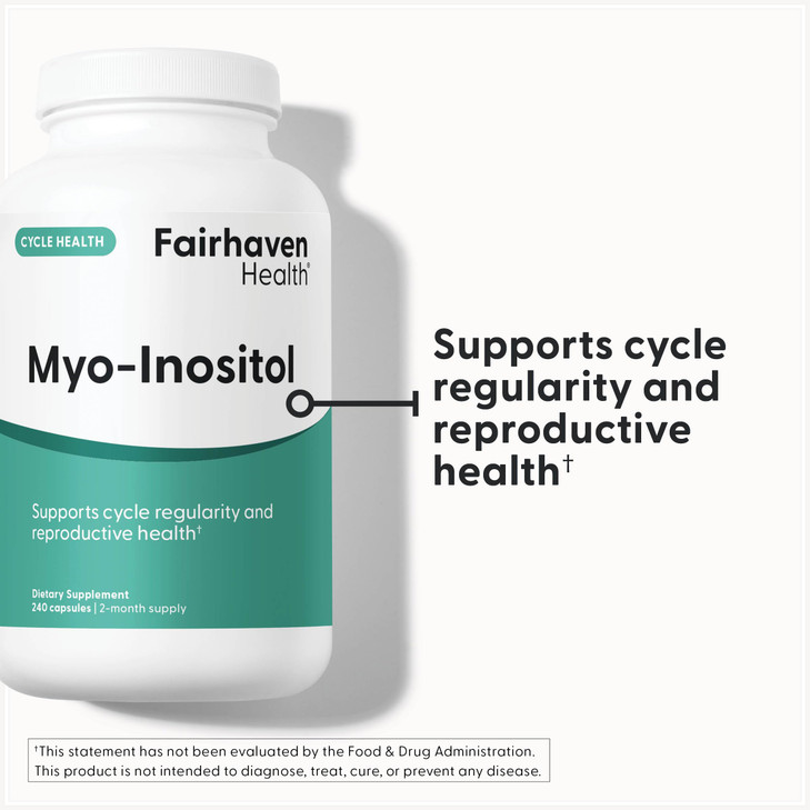 Fairhaven Health Myo-Inositol Supplement for Women and Men | Vitamin B8 2000mg | Vegan Inositol Powder Capsules | Gluten, Dairy and Soy Free | 240 My