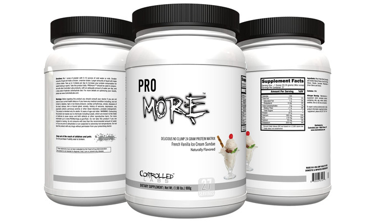 CONTROLLED LABS PROmore Protein Powder (27 Servings) - 24g Protein Per Scoop - 94% Sugar-Free, Premium Smooth-Drink Formula (Chocolate Ice Cream Sund