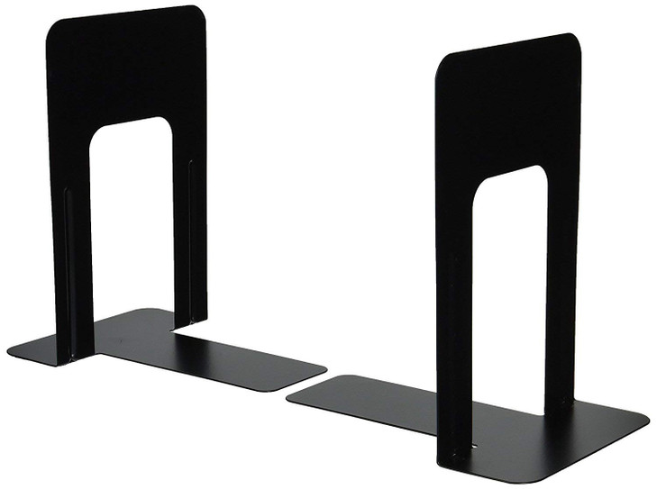 Innovera Universal Economy Bookends, Nonskid, 4 3/4 x 5 1/4 x 5 Inches, Heavy Gauge Steel, Black 54055 (pack 2)