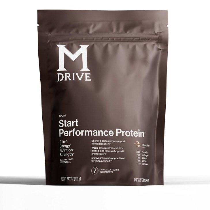 Mdrive Start, 9-in-1 Complete Nutrition and Protein Shake Powder, Supports Energy, Strength, Digestion, Immune Health, Nitric Oxide, Recovery and Red
