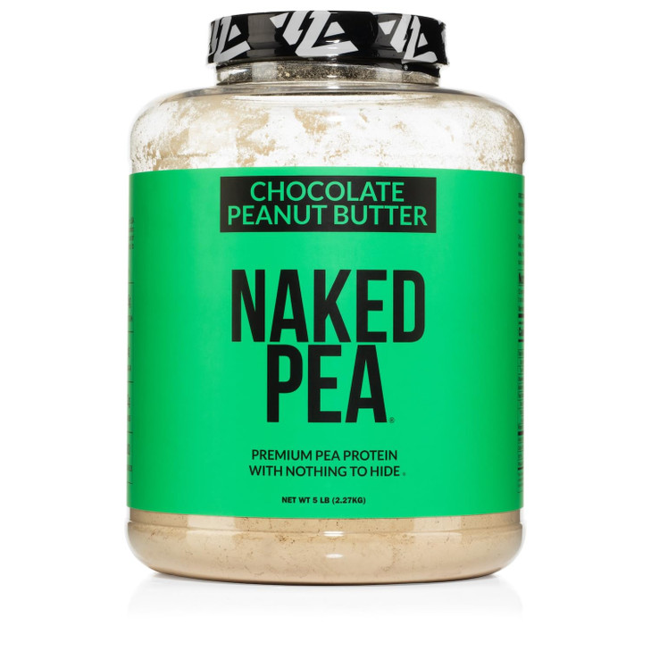 NAKED Pea - Chocolate Peanut Butter Protein from US & Canadian Farms, Organic Cocoa, Organic Coconut Sugar - No GMO, No Soy, and Gluten Free, Aid Gro