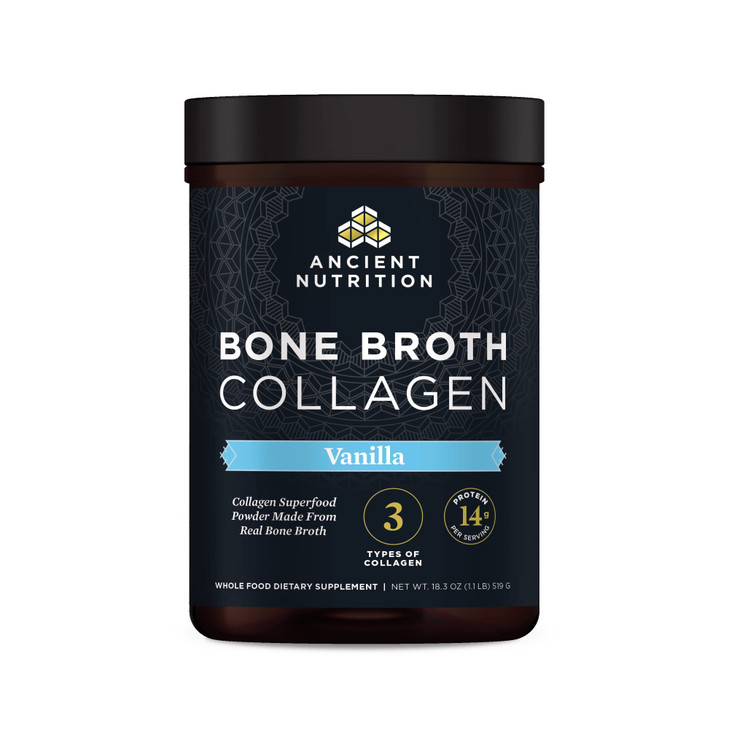 Ancient Nutrition Collagen Powder, Bone Broth Collagen, Vanilla, Hydrolyzed Multi Collagen Peptides, Supports Skin and Nails, Joint Supplement, 30 Se