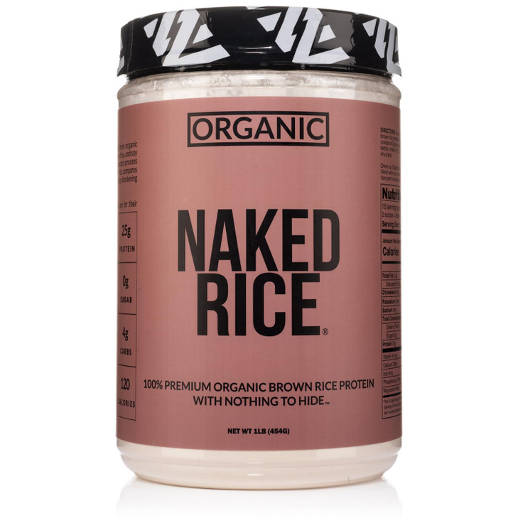 NAKED Rice 1Lb - Organic Brown Rice Protein Powder - Vegan Protein Powder, GMO Free, Gluten Free & Soy Free. Plant-Based Protein, No Artificial Ingre