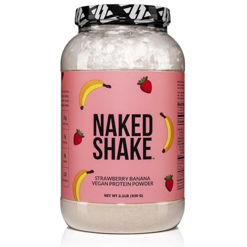 NAKED Shake - Vegan Protein Powder, Strawberry Banana - Flavored Plant Based Protein with Mct Oil, Gluten-Free, Soy-Free, No Gmos Or Artificial Sweet