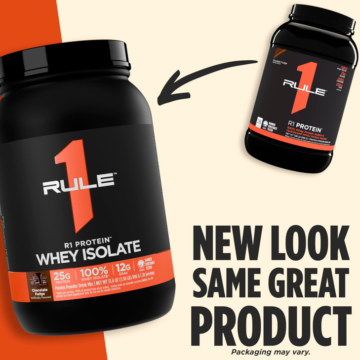 Rule 1 R1 Protein Whey Isolate - with 25g Protein & 6g BCAA Exclusively from Isolated & Hydrolyzed Sources for Workout Recovery (2 Pounds*, Chocolate