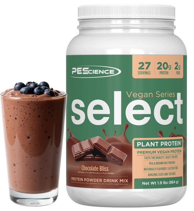 PEScience Select Vegan Protein Powder, Plant Based Protein Powder, Amazing Taste, Smooth Texture, Pea and Brown Rice Blend, Dairy Free, Lactose Free,
