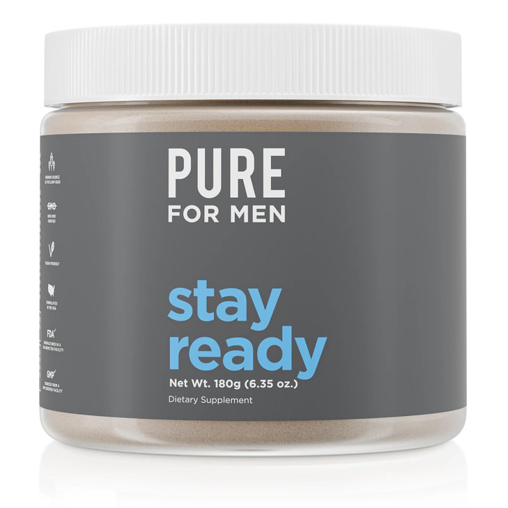 Pure for Men Original Cleanliness Stay Ready Fiber Supplement Powder | Helps Promote Digestive Regularity | Psyllium Husk, Aloe Vera, Chia Seeds, Fla