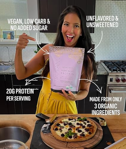 Truvani Vegan Pea Protein Powder | Unflavored | 20g Organic Plant Based Protein | 1 Serving | Keto | Gluten & Dairy Free | Low Carb | No Added Sugar