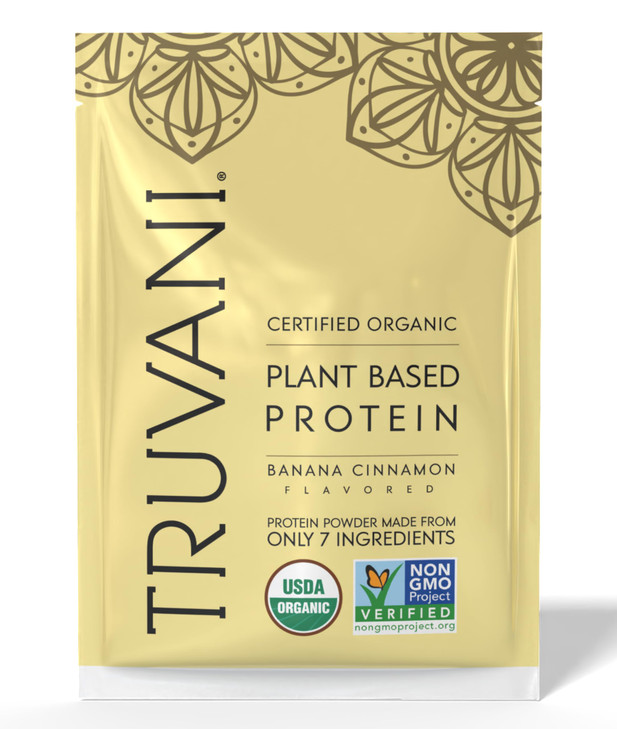 Truvani Vegan Pea Protein Powder | Banana Cinnamon | 20g Organic Plant Based Protein | 1 Serving | Keto | Gluten & Dairy Free | Low Carb | No Added S