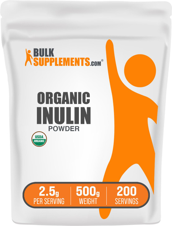 BulkSupplements.com Organic Inulin Powder - Inulin Supplement, Soluble Fiber Powder - Vegan & Gluten Free - 2.5g per Serving, 500g (1.1 lbs) (Pack of