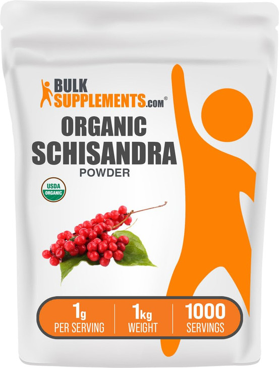 BulkSupplements.com Organic Schisandra Powder - Organic Schisandra Supplement, from Schisandra Berry - Gluten Free - 1g per Serving, 1kg (2.2 lbs) (P