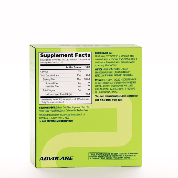 AdvoCare Fiber Dietary Supplement - Daily Powder Supplement with Soluble & Insoluble Fiber - Blend Includes Psyllium Seed & Corn - Supports Digestive