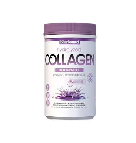 BlueBonnet Nutrition Hydrolyzed Collagen Powder, Supports Hair, Skin, and Nails*, Soy-Free, Gluten-Free, Non-GMO, Grass-fed Cows, Pasture Raised, 10.