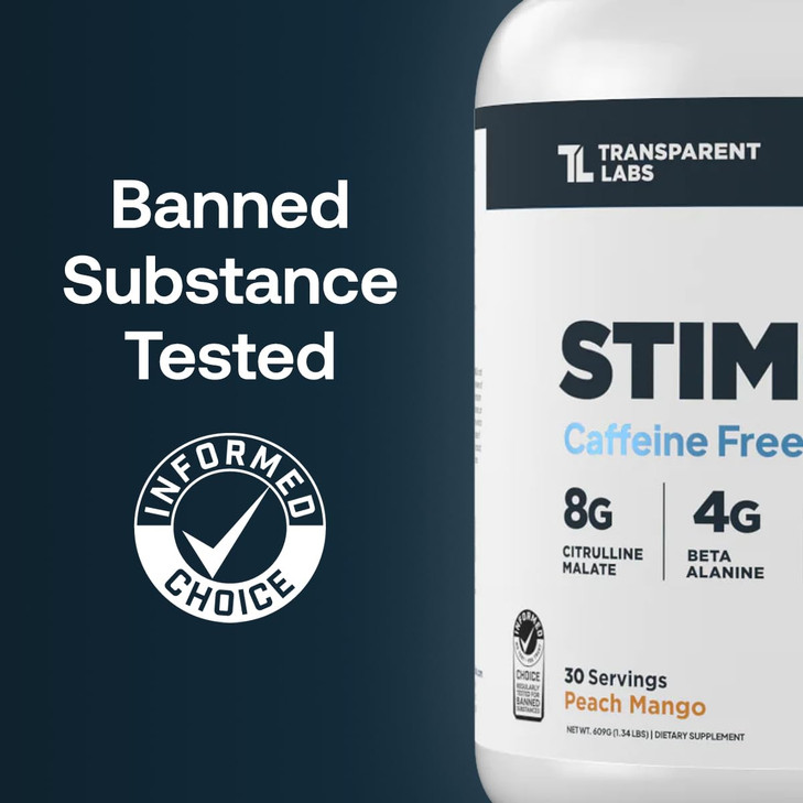 Transparent Labs Stim-Free Pre-Workout - Caffeine & Stim Free Pre Workout Powder for Men and Women with Beta Alanine Powder, Citrulline Malate, & ele