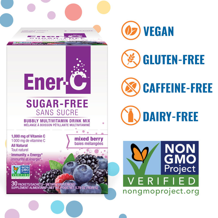 Ener-C Sugar Free Multivitamin Drink Mix - Vitamin Powder for Water, Electrolytes Powder No Sugar, Hydration Boost Packets, Zero Sugar, Vitamin C & B