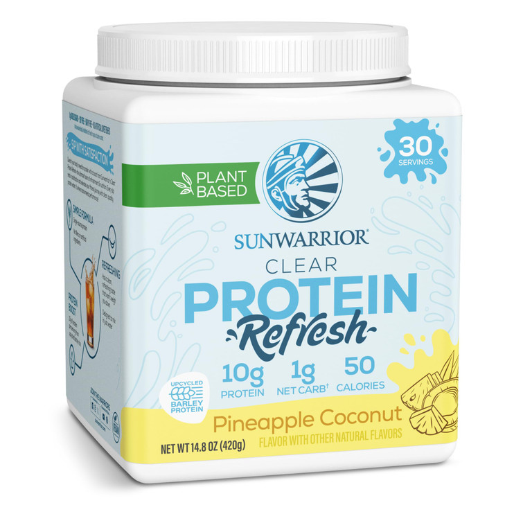 Sunwarrior Protein Water Mix Vegan Plant-Based Protein and Hydration Powder 10g Protein Drink Pineapple Coconut Flavored 420g Tub (30 SRV) Protein Re