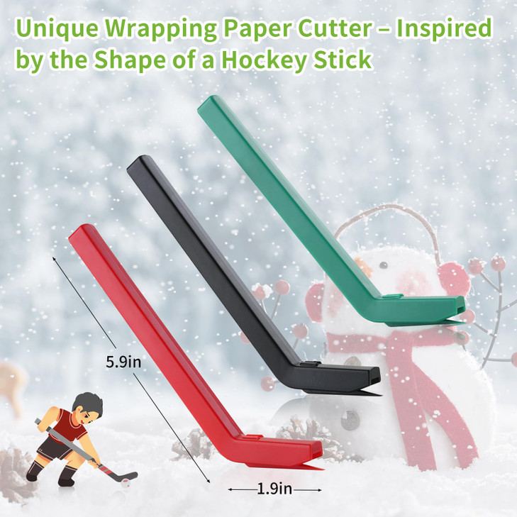 LIZAAL 6-Pack Wrapping Paper Cutter Set | Safe and Easy Gift Wrap Cutter for Christmas and Birthday | Wrapping Paper Cutter Slider for Home, Office o