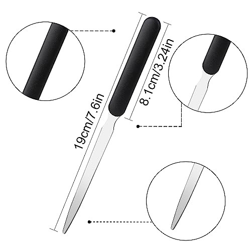 4pcs Letter Opener, Stainless Steel Envelope Opener Metal Mail Tool with Handle Portable Sharp Envelope Slitter Letter Cutter Knife for Office Home S