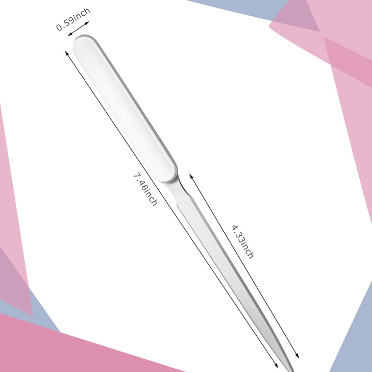 Chuangdi Letter Opener Sword Stainless Steel Envelope Openers Slitters Mail Knife Lightweight Letter Knives for Office Home Supplies, 4 Pieces(White)