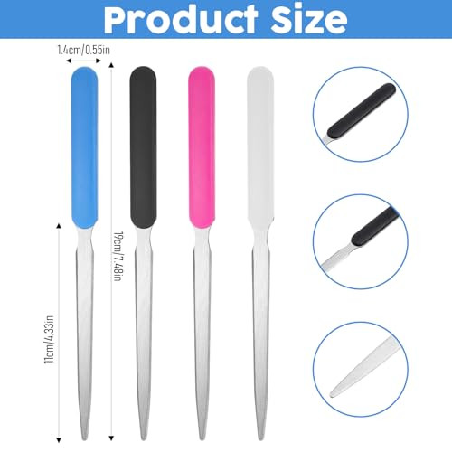 Yuanchu 4 Pcs Letter Openers, Stainless Steel Envelope Slitter Multicolored Mail Opener Tool Sword Wrapping Paper Cutting Knife for Office Home Suppl